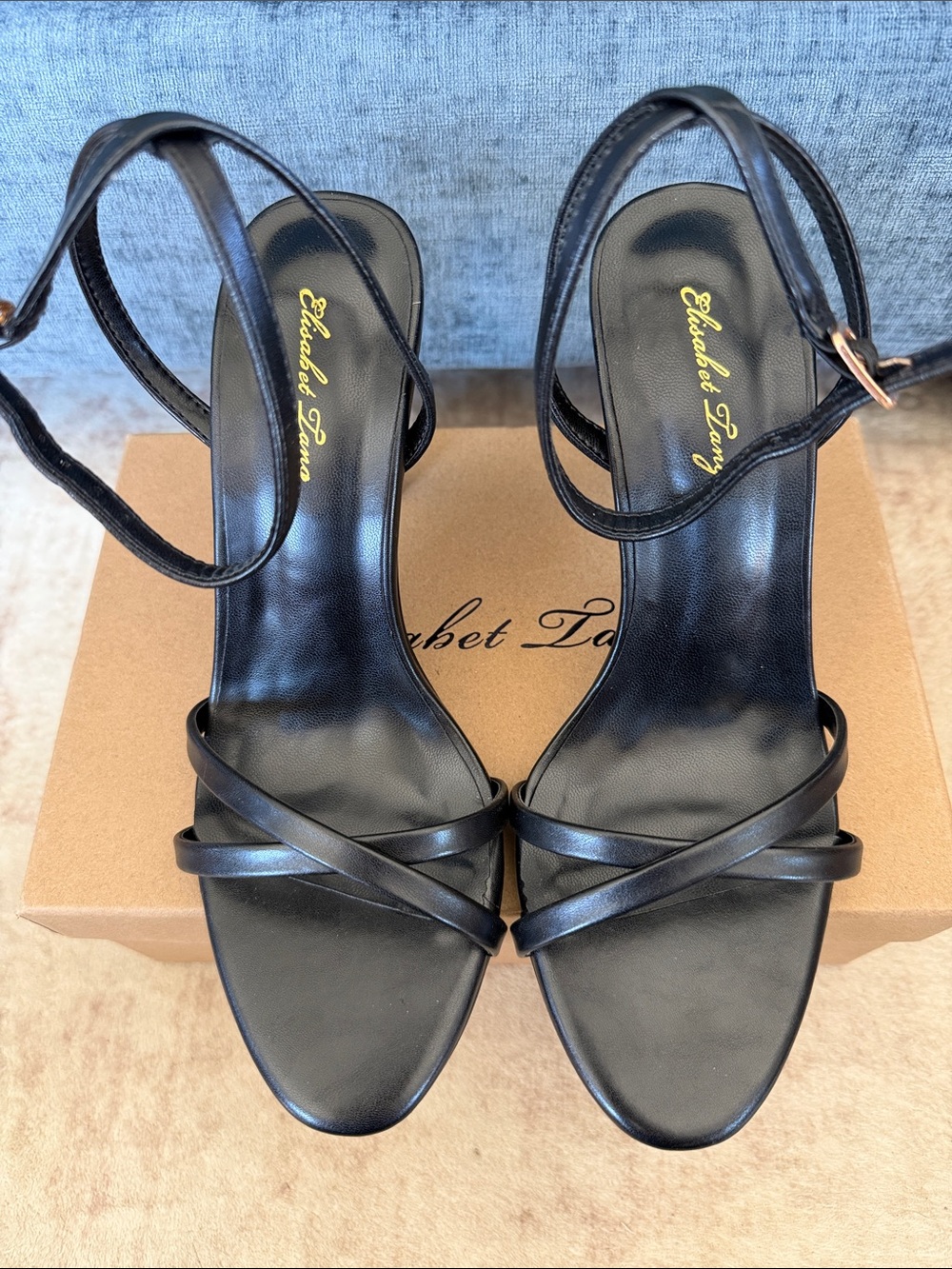 Elisabet Tang Women's 4 inch Strappy High Heel Sandals Size 6